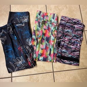 3 pairs Fabletics cropped workout pants